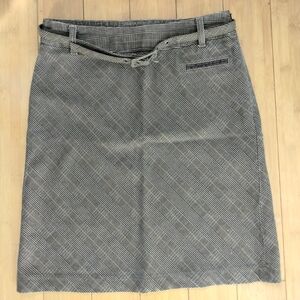 Mexx Brown & Beige A-Line Plaid Skirt w/ Matching Belt Women's US Size 6